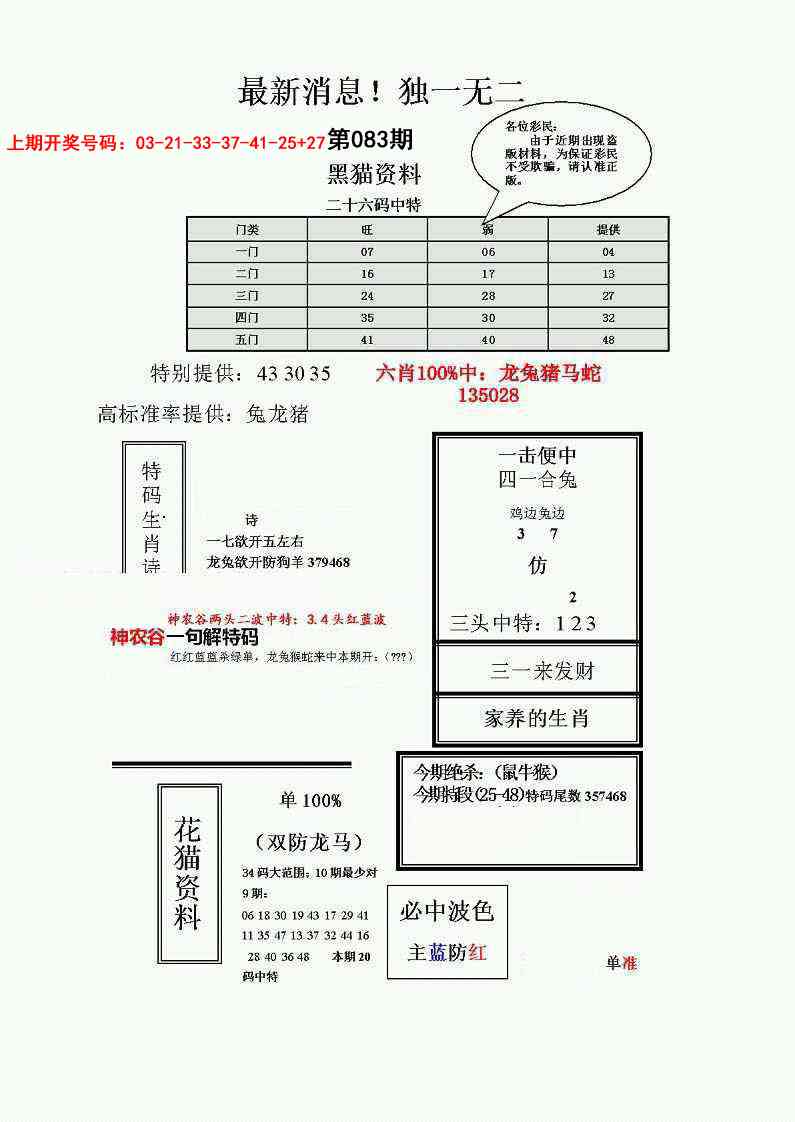 083期独一无二(正)[图]